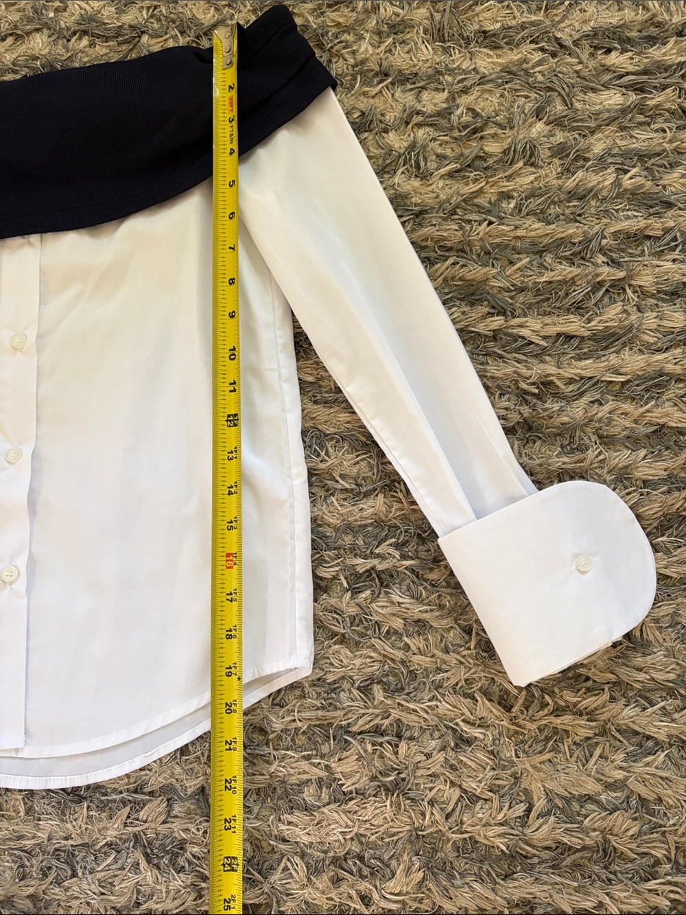 NWOT Asymmetrical Cold Shoulder Top & Button Front Midi Skirt Set Navy White S - Picture 4 of 16